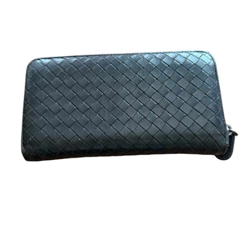 Bottega Brown Leather Wallet with Card Slots and Zipper